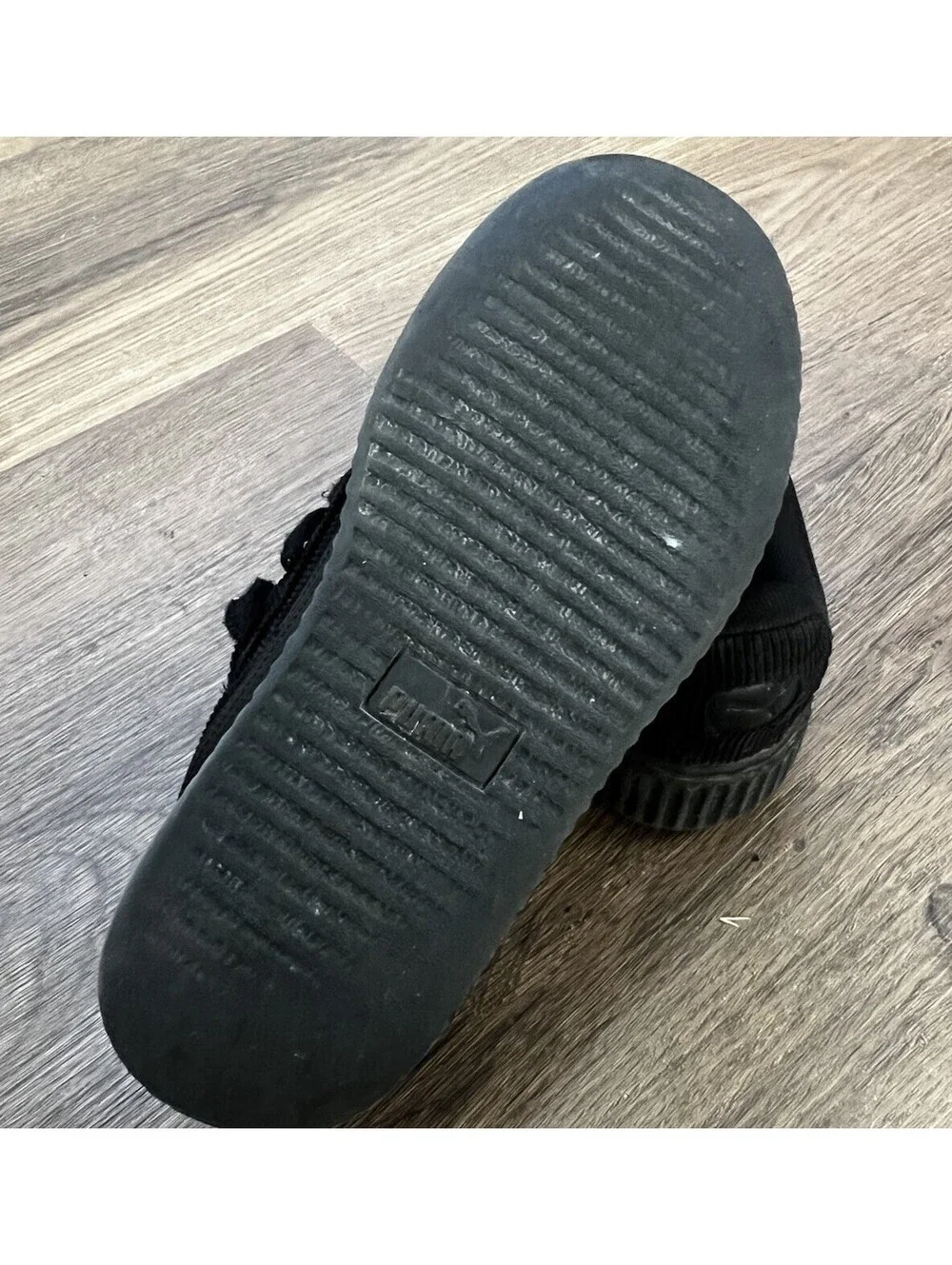 FENTY x PUMA Women's Creeper Phatty Corduroy in Triple Black / Black-Gold US 7.5
